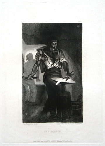 Eugene Delacroix: Un forgeron (A Blacksmith). Etching with aquatint.