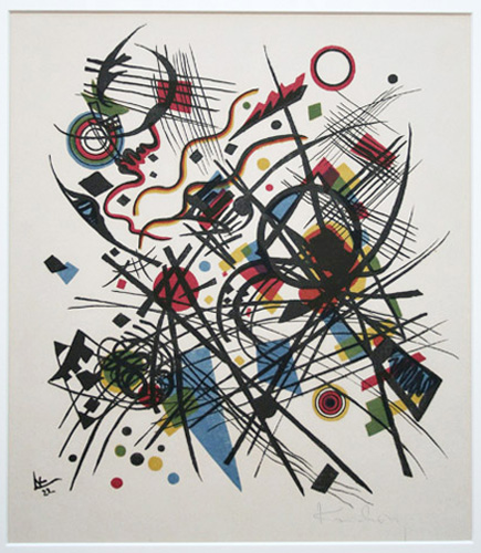 Wassily Kandinsky color lithograph: Lithographie for die Vierte Bauhausmappe.