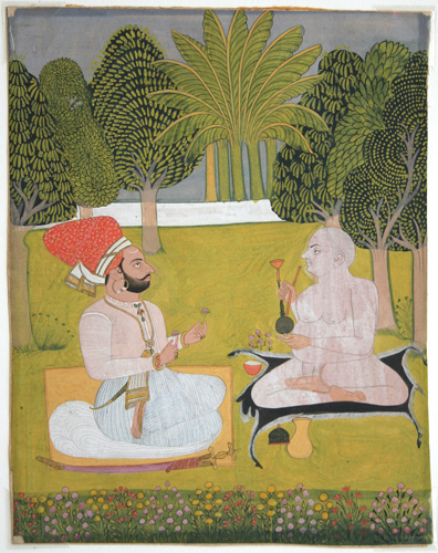 Kuman Baghat Singh. Gouache on paper. and Swamiji.