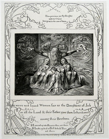 William Blake engraving: Plate 20 from The Book of Job.