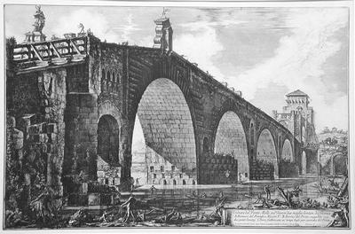 Giovanni Battista Piranesi print (View of the Molle Bridge)